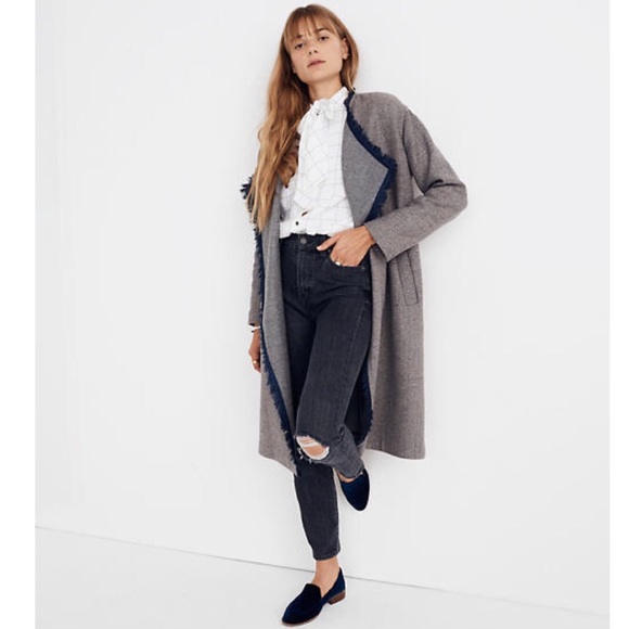 Madewell Jackets & Blazers - Madewell Fringed Herringbone Robe Sweater Coat
